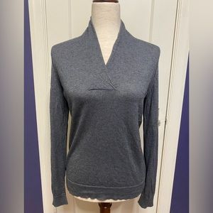 Brooks brothers size medium silk cashmere blend grey sweater, shawl collar